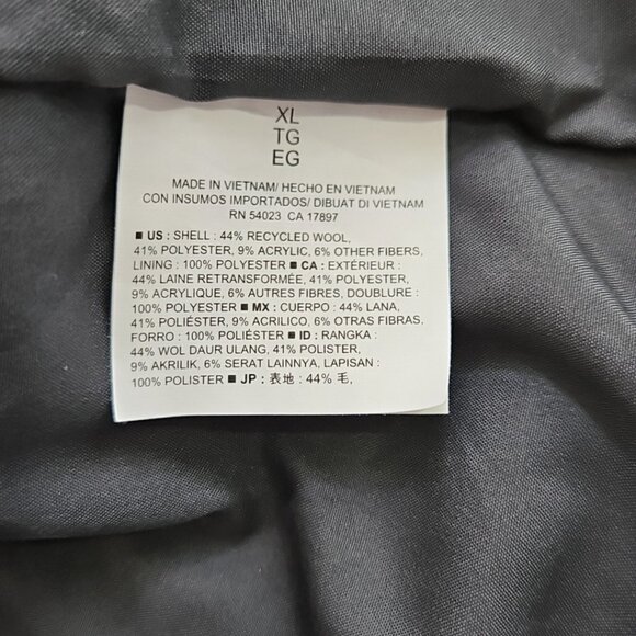 Old Navy Wool Blend Pea Coat Women's XL Double Breasted Gray Grey NWOT Vented - Picture 14 of 15